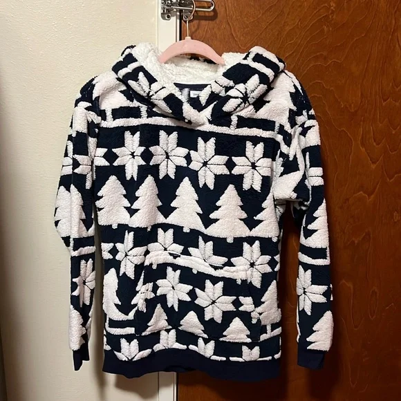 Vera Bradley Black & White Hooded Fleece Snowflake Jacket-NWT - Picture 2 of 13